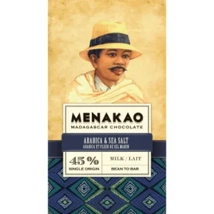 Czekolada mleczna (darkmilk) 45% z Madagaskaru z kawą arabica 75g MENAKAO