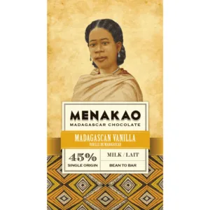 Czekolada mleczna (darkmilk) 45% z wanilią z Madagaskaru 75g MENAKAO